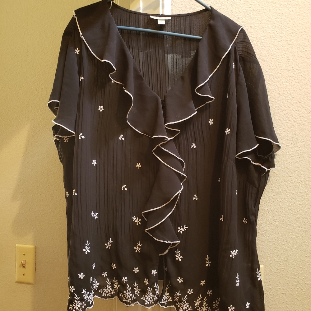 Blacked ruffled blouse